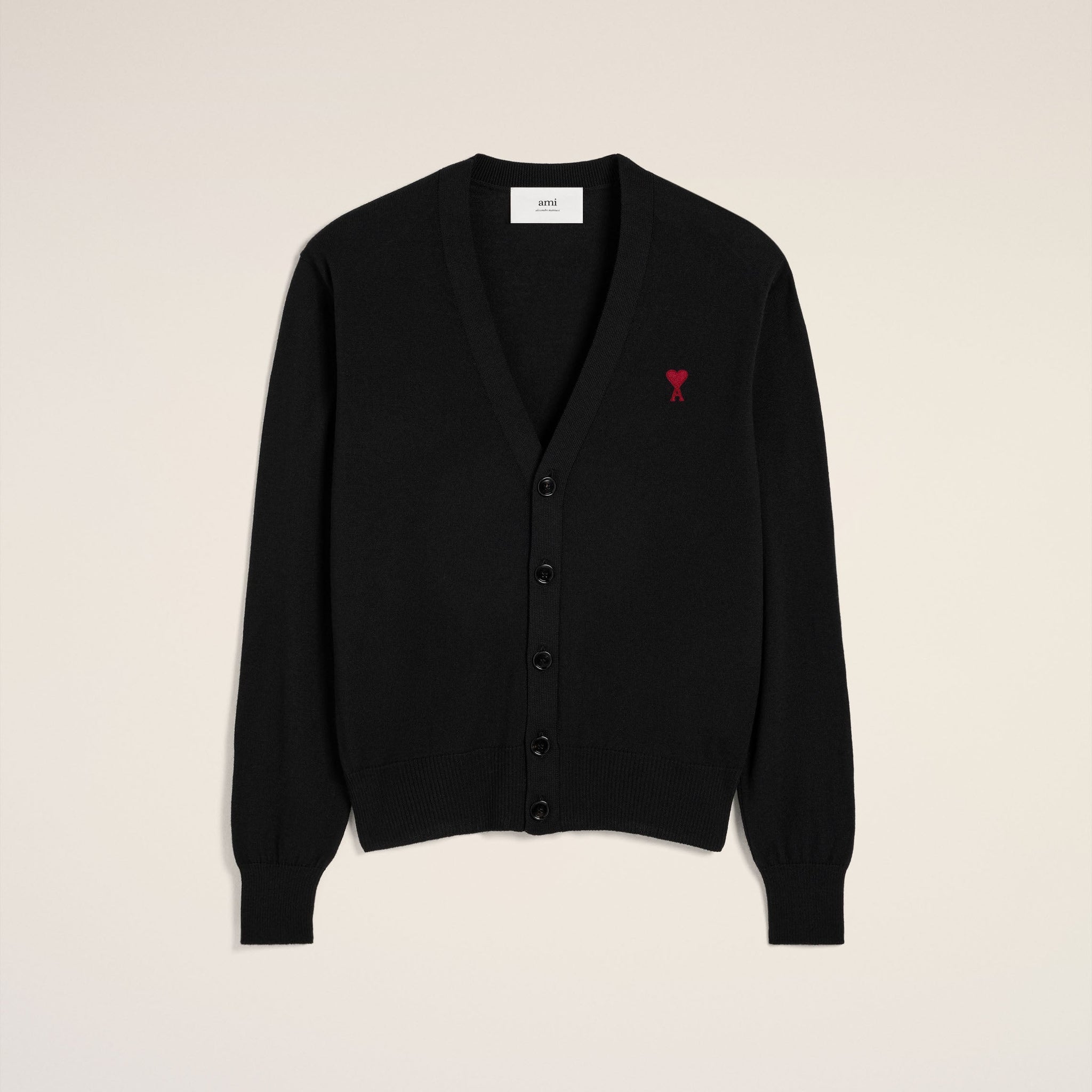 Black Wool Ami de Coeur Cardigan