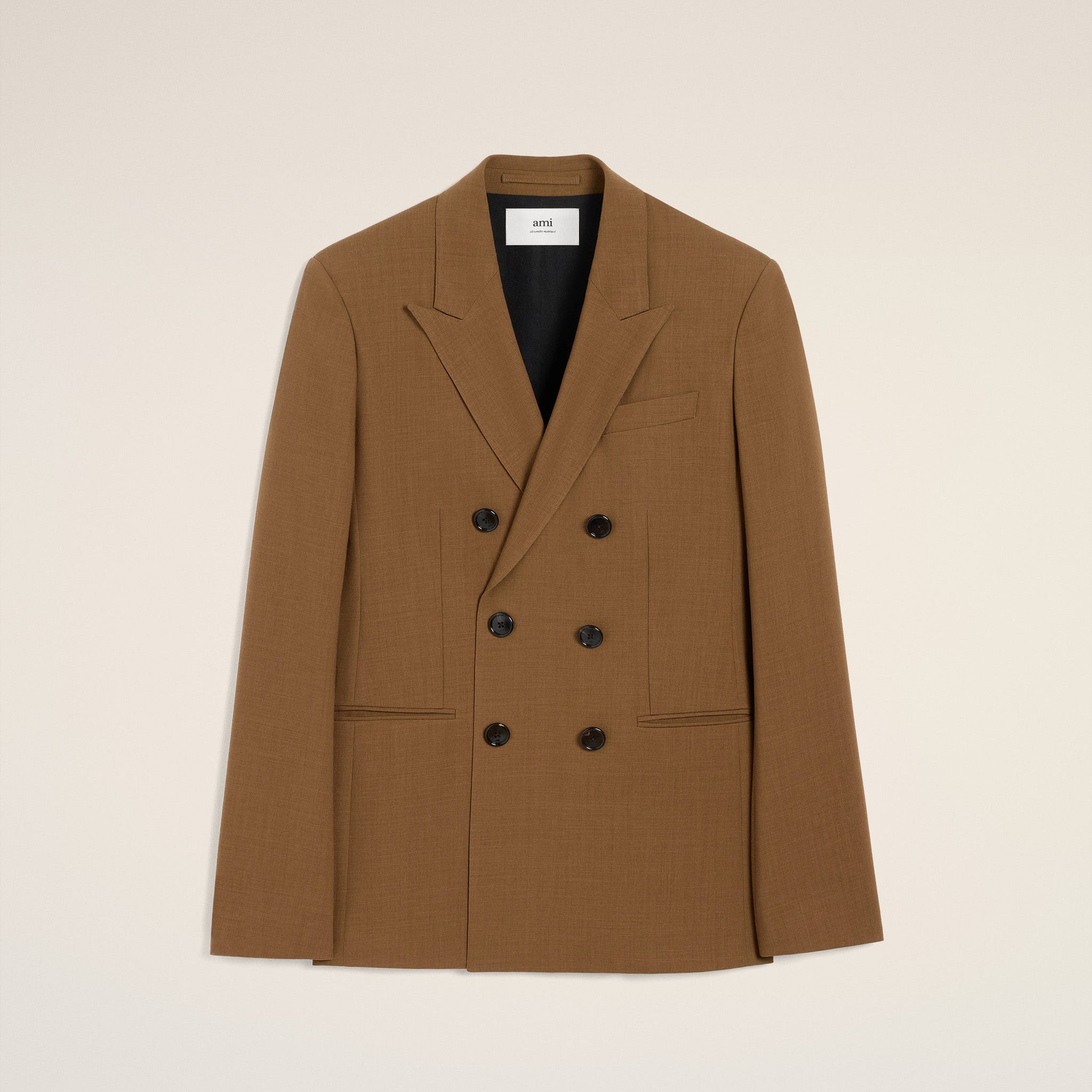 Brown Wool Double Breasted Jacket