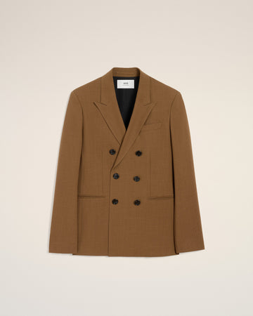 Brown Wool Double Breasted Jacket