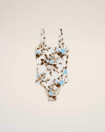 Blue One Piece Swimwear