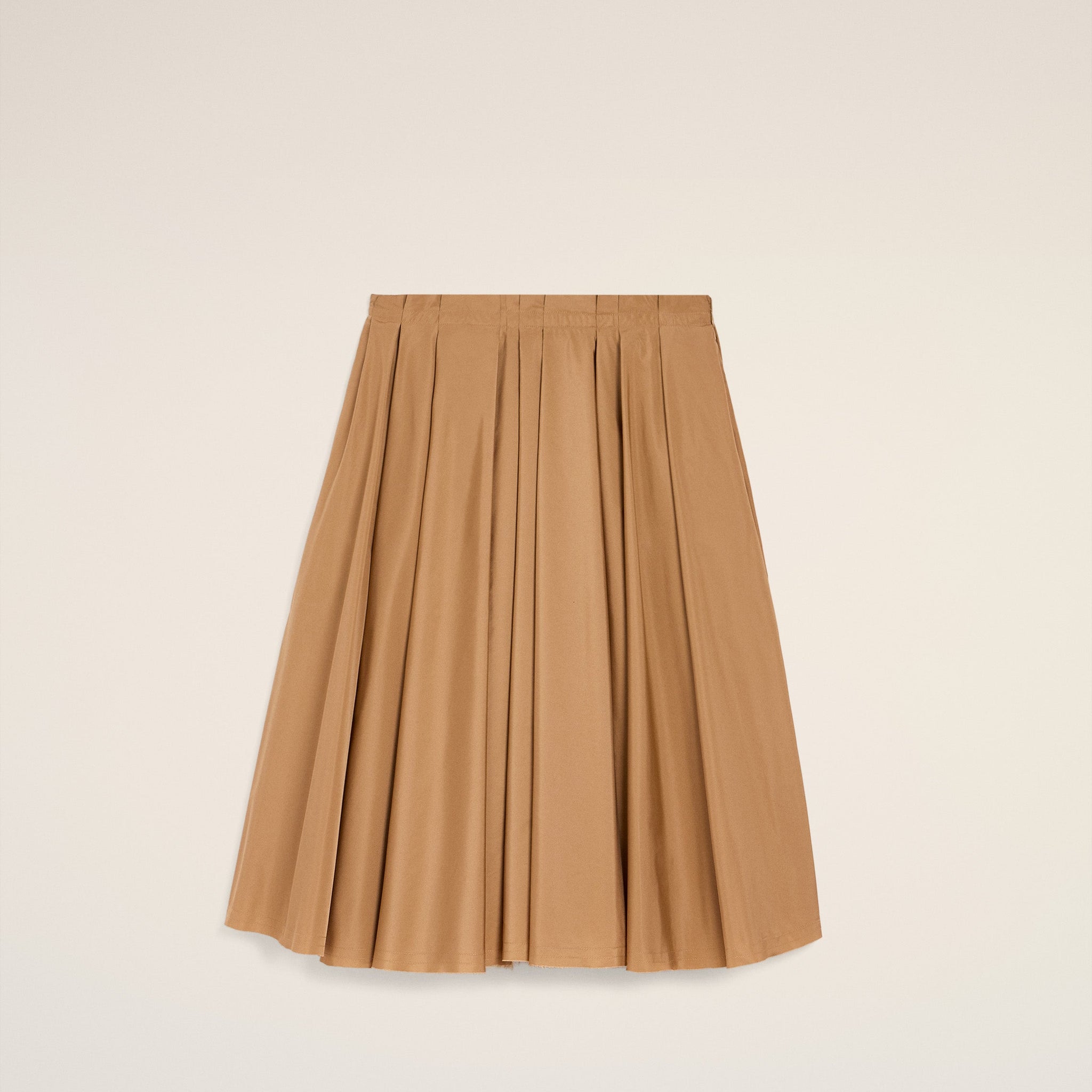 Brown Taffetas Midi Corolla Skirt