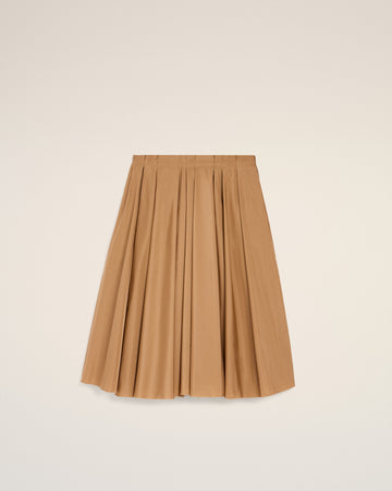 Brown Taffetas Midi Corolla Skirt