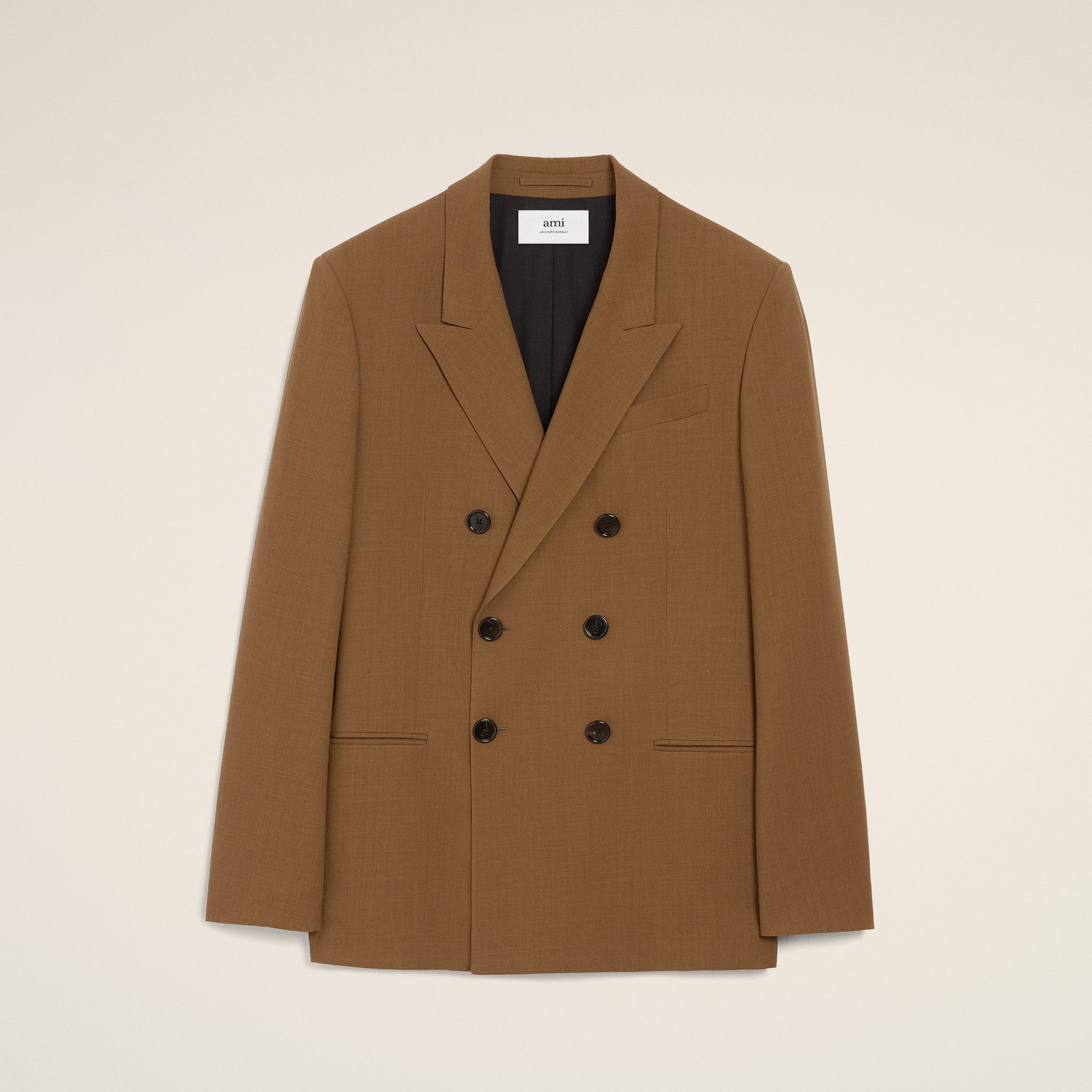 Brown Wool Double Breasted Jacket