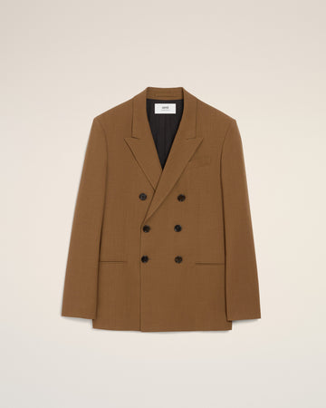 Brown Wool Double Breasted Jacket