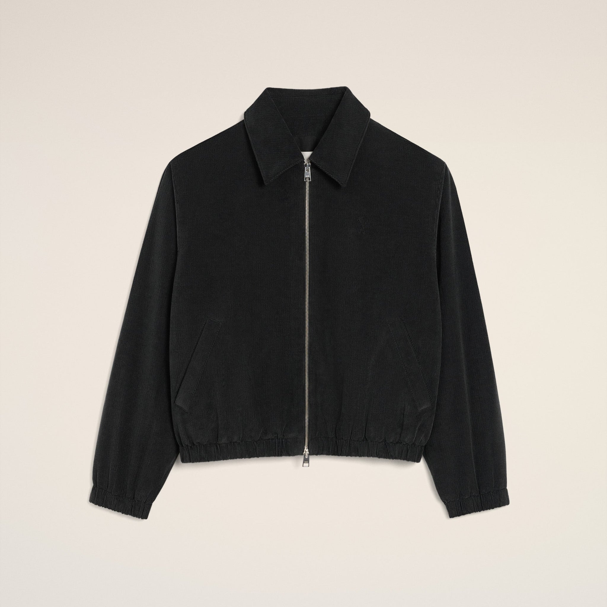 Black Cotton Ami De Coeur Padded Zipped Jacket