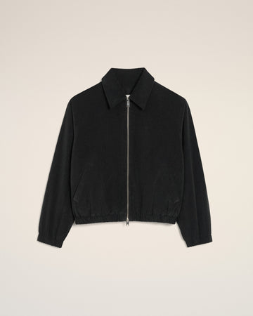 Black Cotton Ami De Coeur Padded Zipped Jacket