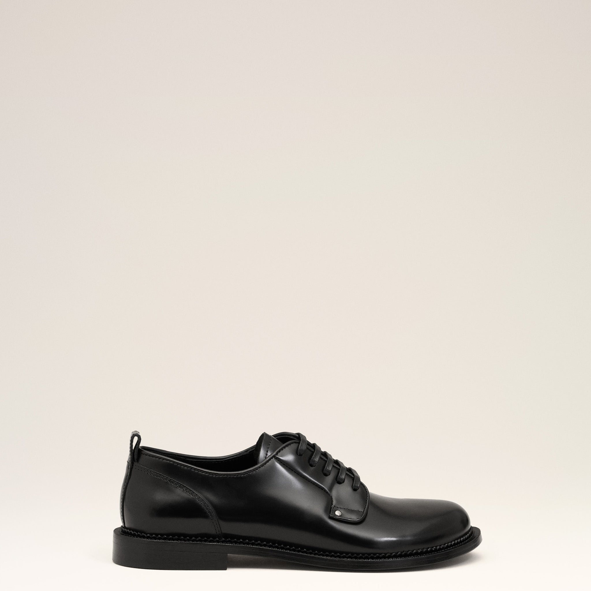 Black Leather Anatomical Toe Derbies