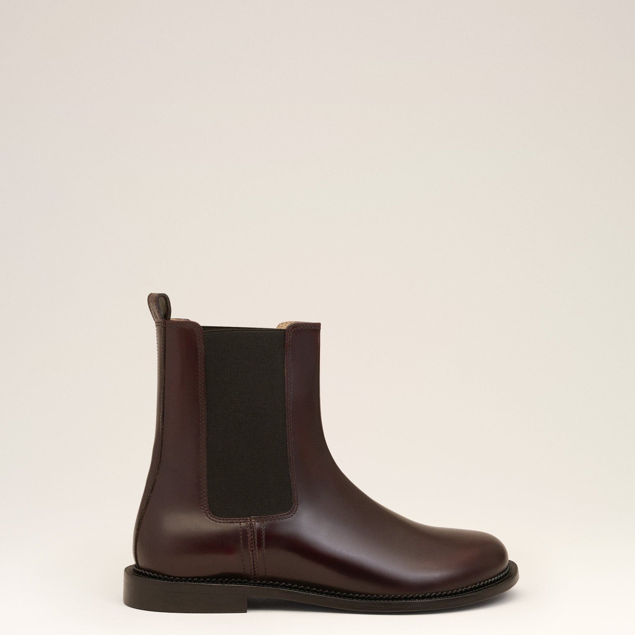 Burgundy Leather Anatomical Toe Chelsea Boots