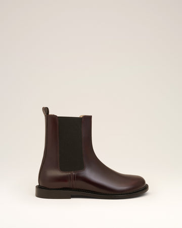 Burgundy Leather Anatomical Toe Chelsea Boots