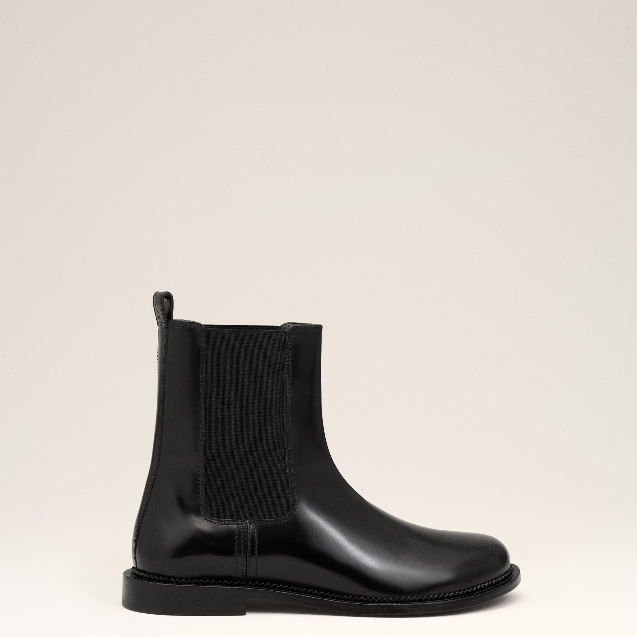 Black Leather Anatomical Toe Chelsea Boots