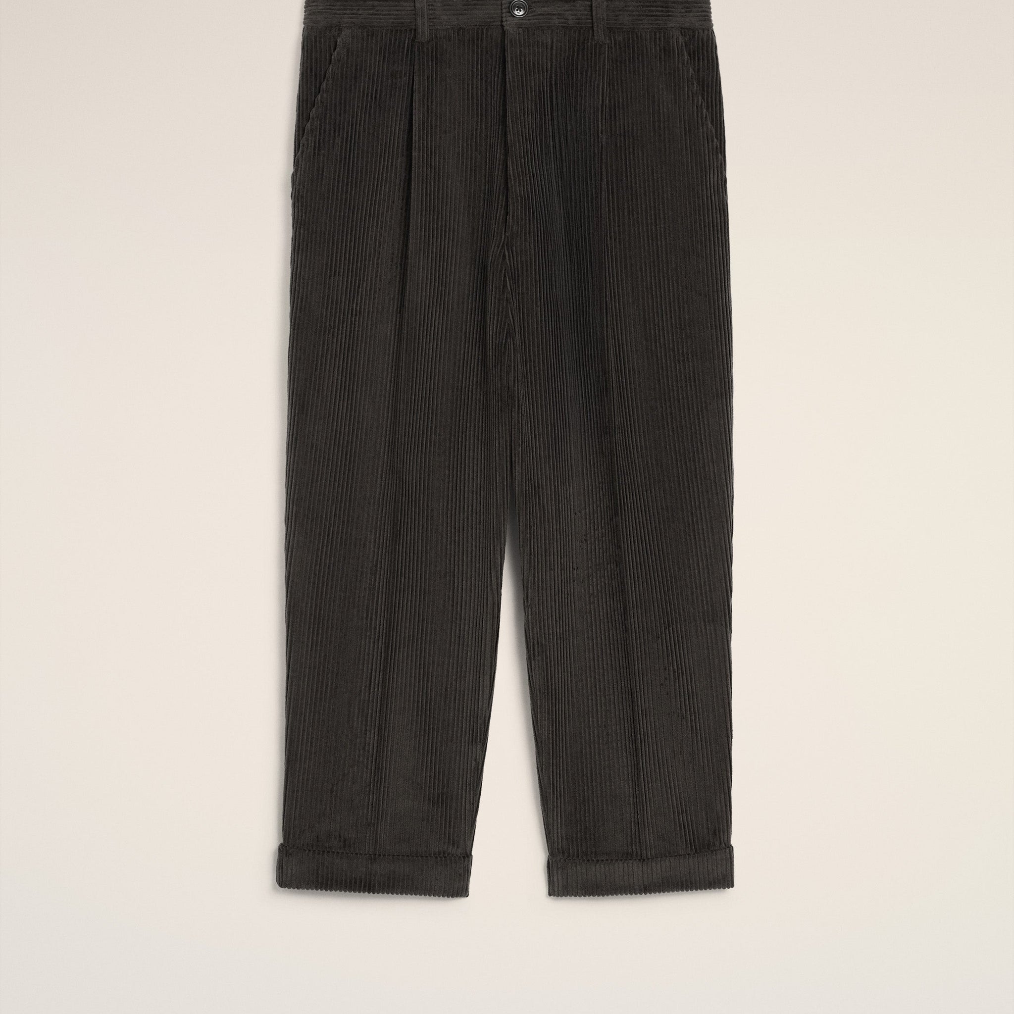 Black Cotton Carrot Oversized Trousers