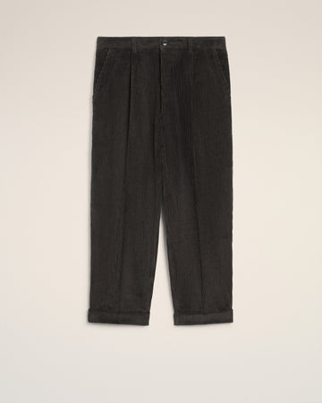 Black Cotton Carrot Oversized Trousers