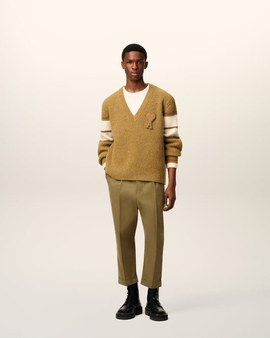 Green Cotton Carrot Oversized Trousers