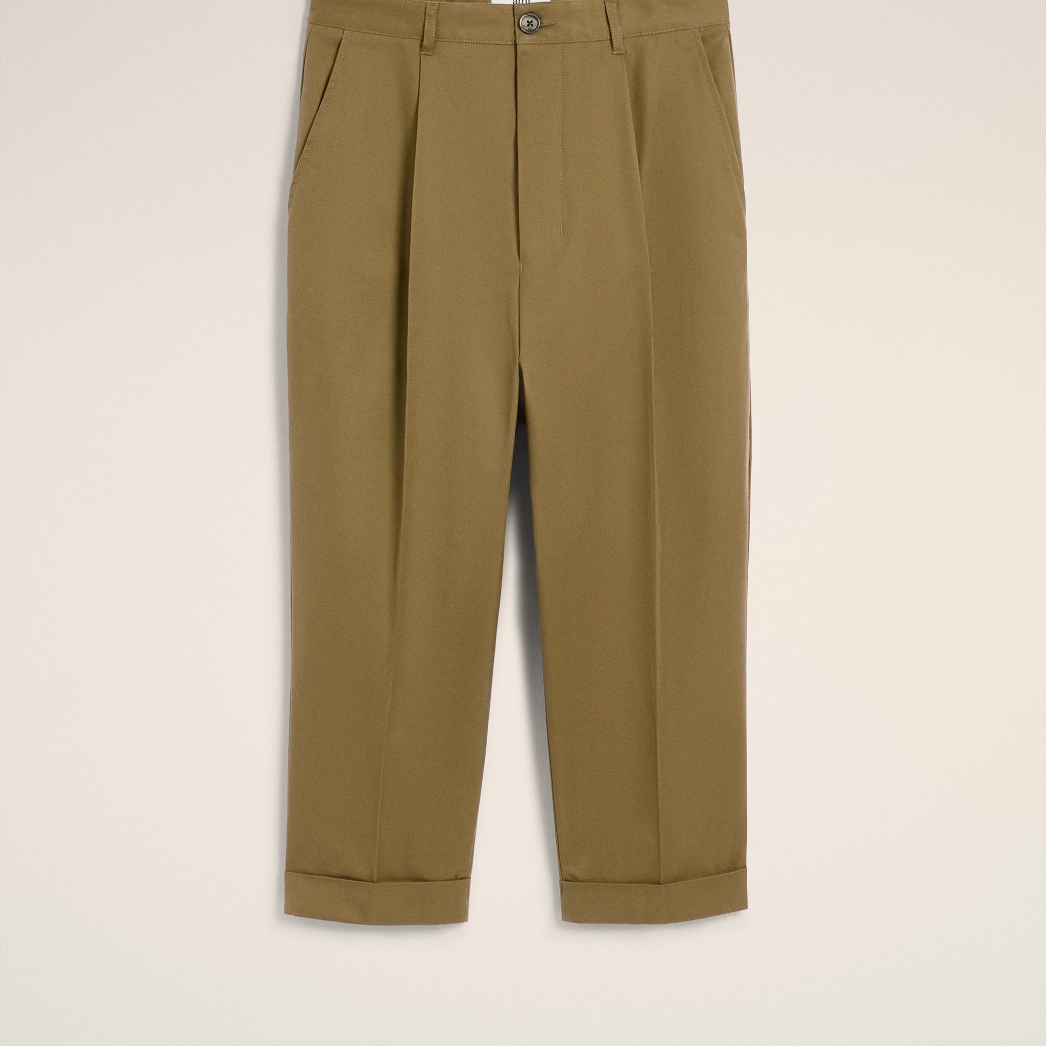 Green Cotton Carrot Oversized Trousers