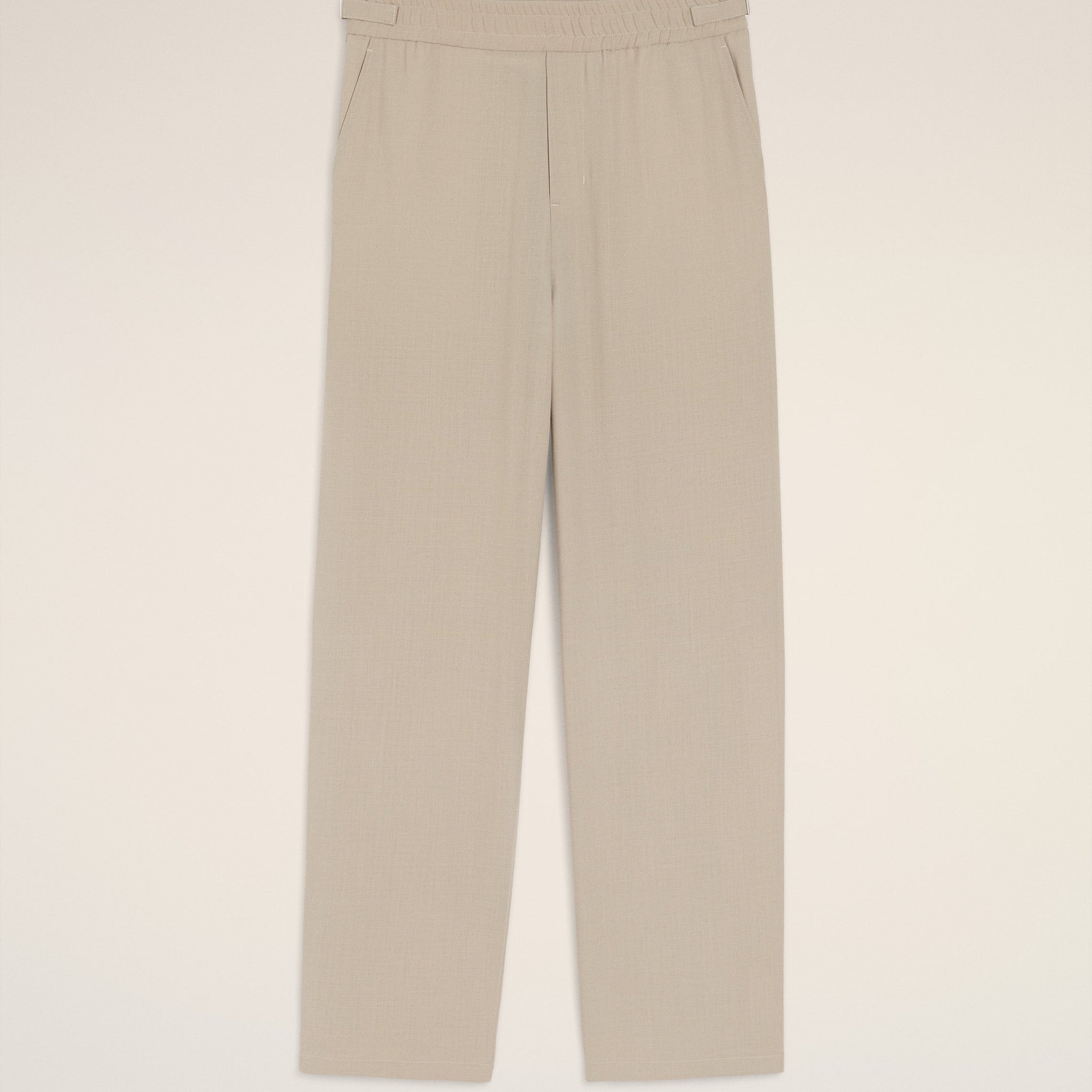 Beige Wool Elasticated Trousers