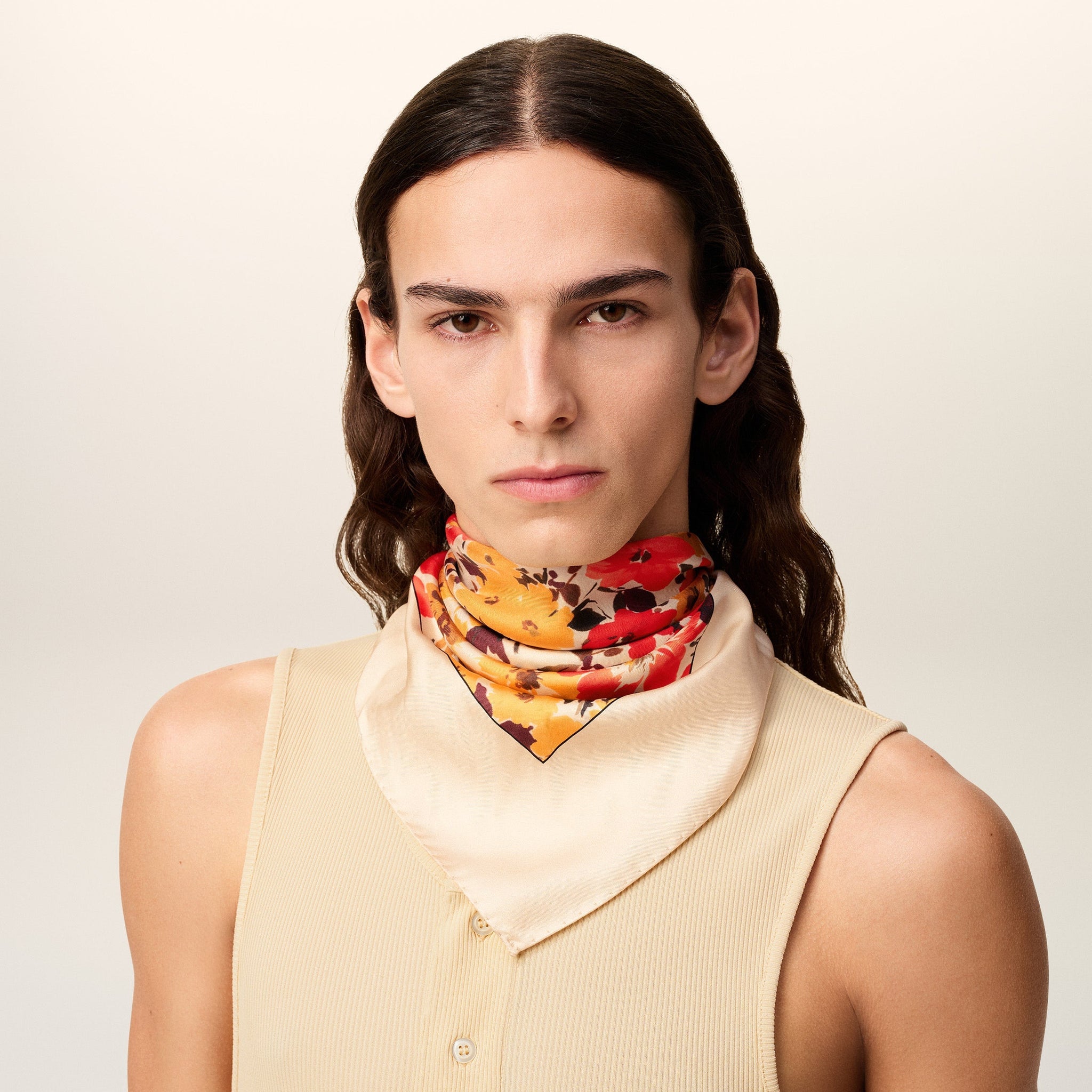 Yello Floral Silk Bandana