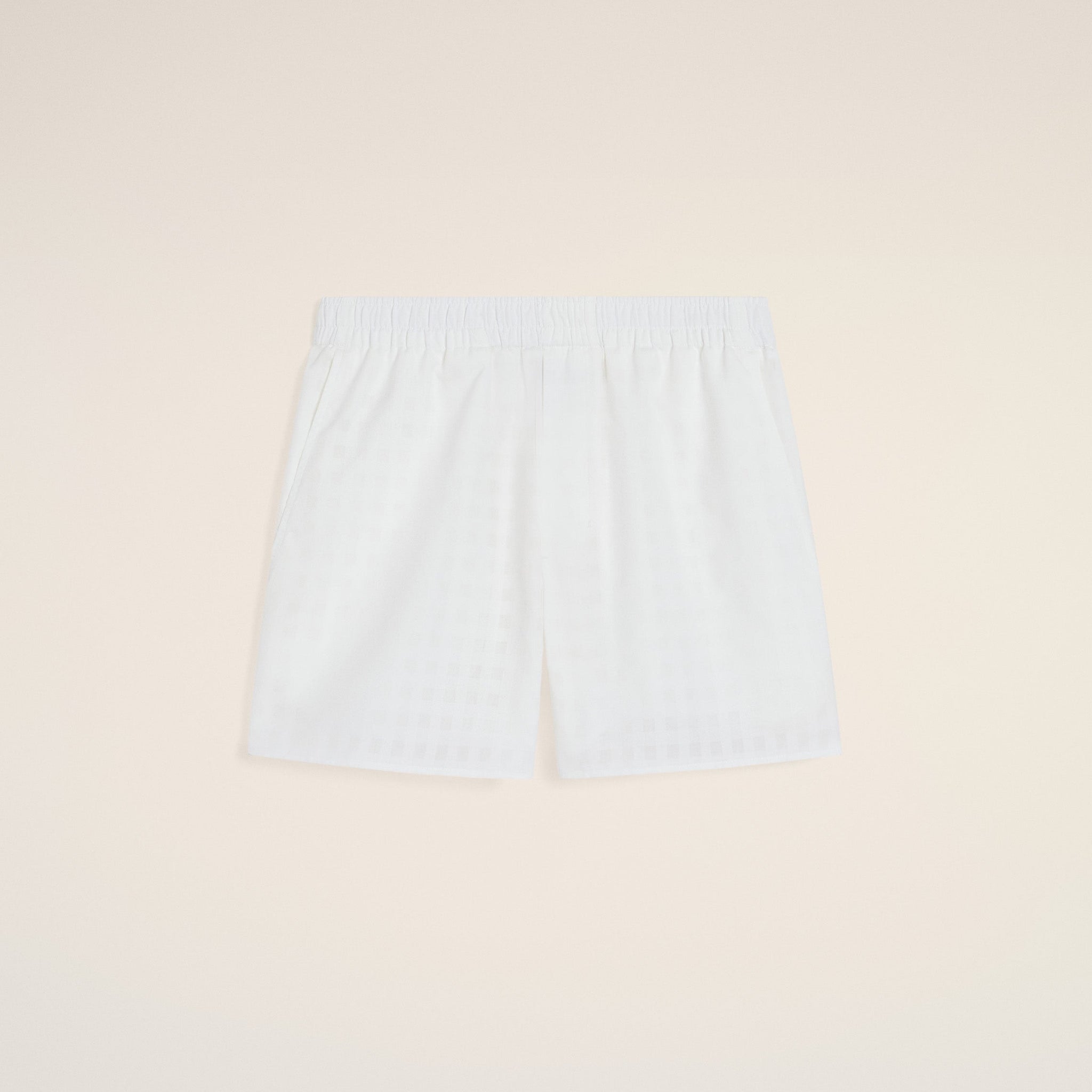 White Cotton Large Fit Shorts