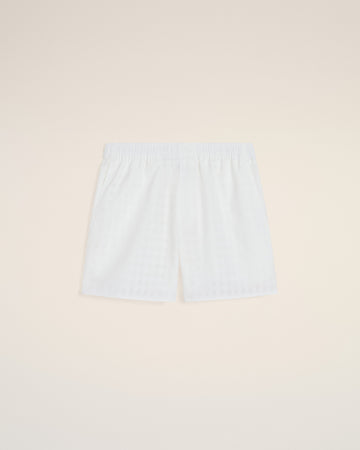 White Cotton Large Fit Shorts