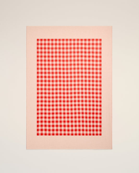 Plaid Red Cotton Beach Towel