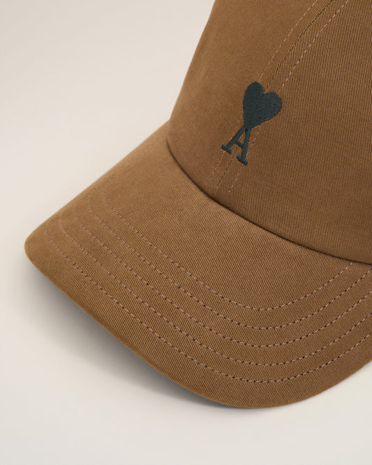 Brown Cotton Ami De Coeur Embroidery Cap