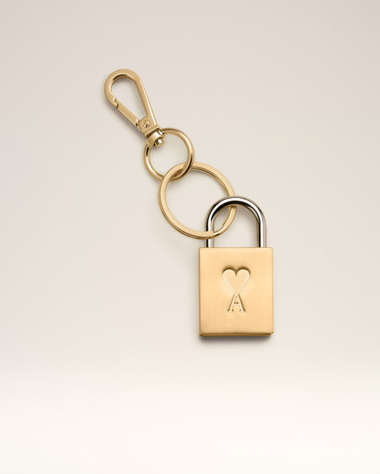 Gold Metal Ami De Coeur Padlock Keyring