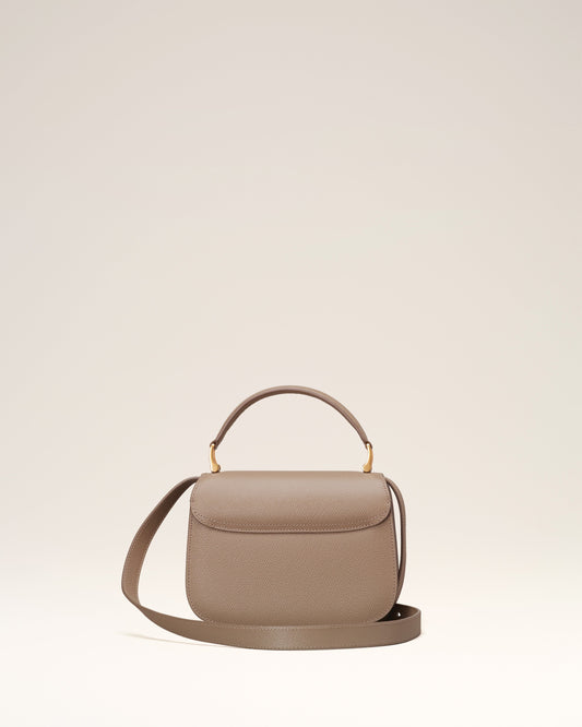 Beige Leather Top Handle Paris Paris Bag
