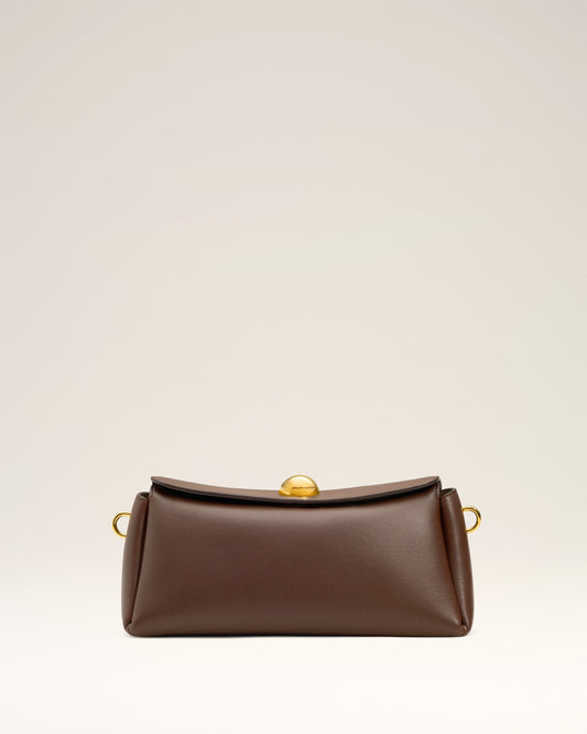 Brown  Smooth Leather Carrousel Bag