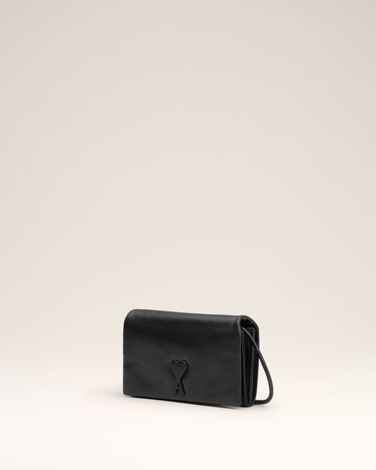 Black Smooth Leather Voulez Vous Wallet Strap