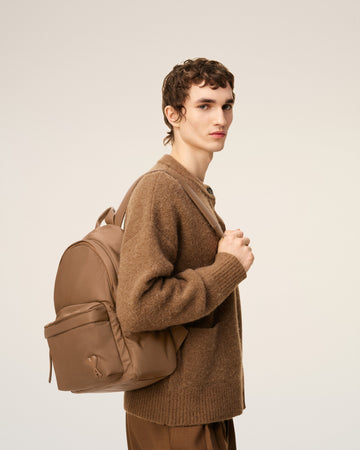 Brown Nylon Canvas Marcel Backpack