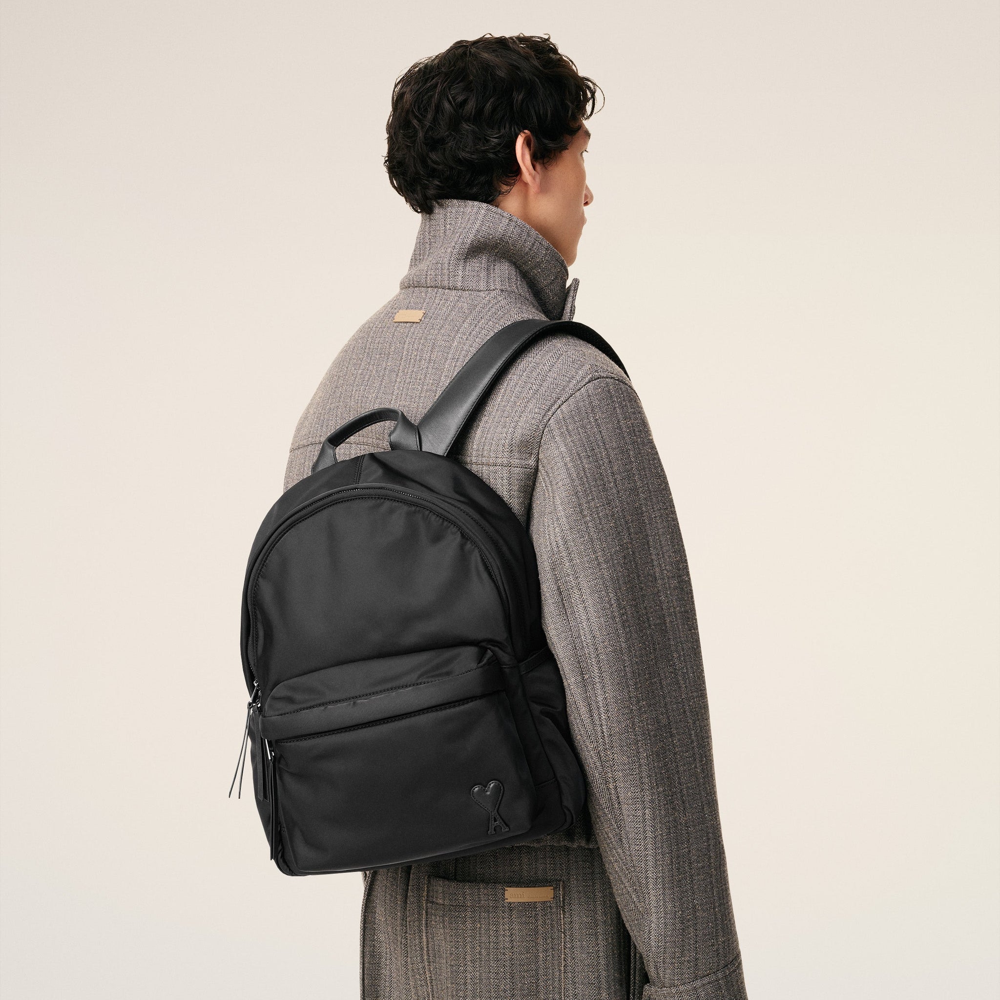 Black Nylon Canvas Marcel Backpack