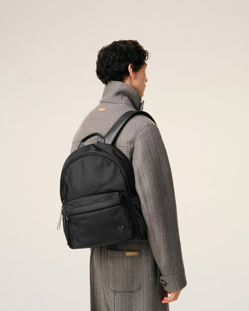 Black Nylon Canvas Marcel Backpack