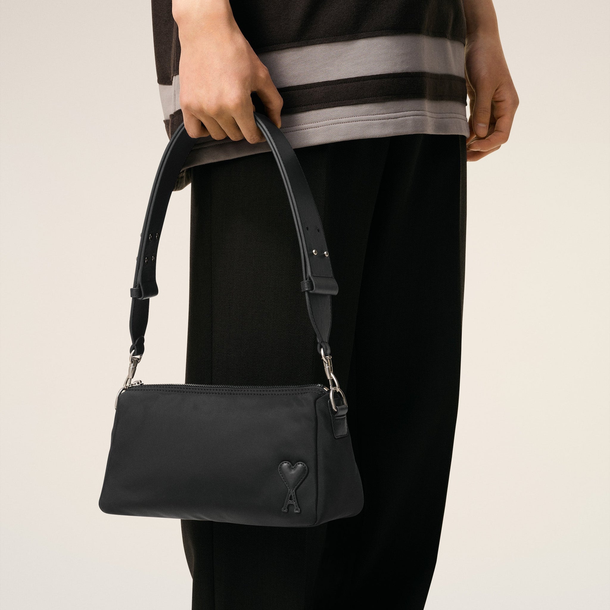 Black Nylon Marcel Bag
