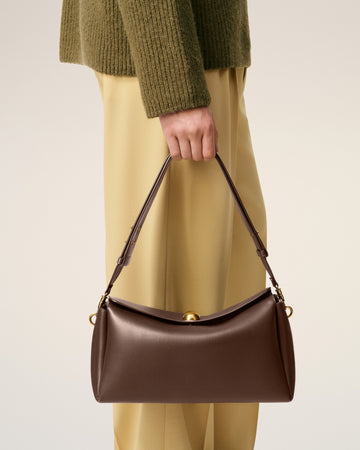 Brown Smooth Leather Carrousel Medium Bag
