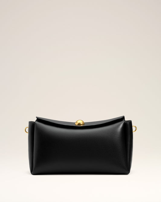Black Smooth Leather Carrousel Medium Bag