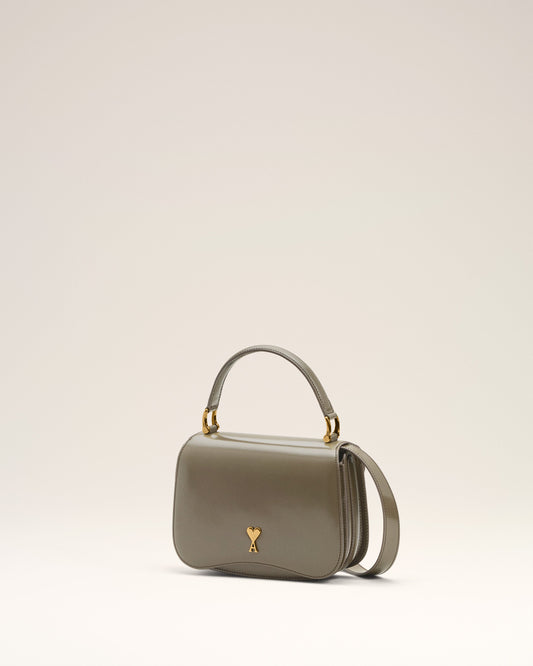 Grey Glazed Leather Top Handle Paris Paris Bag