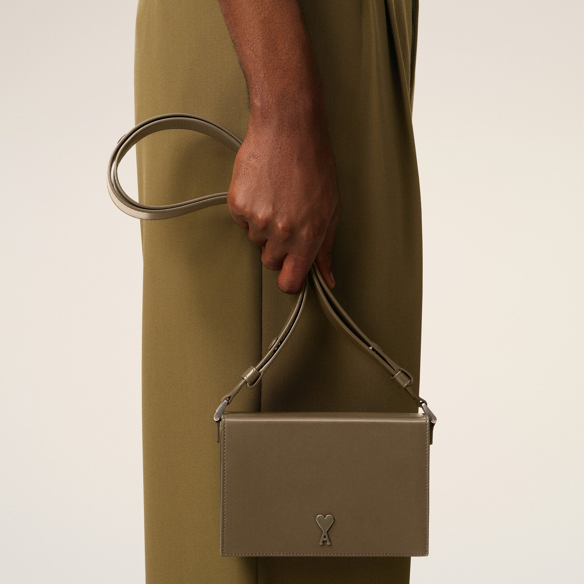 Green Smooth Leather Ami De Coeur Lunch Box Bag