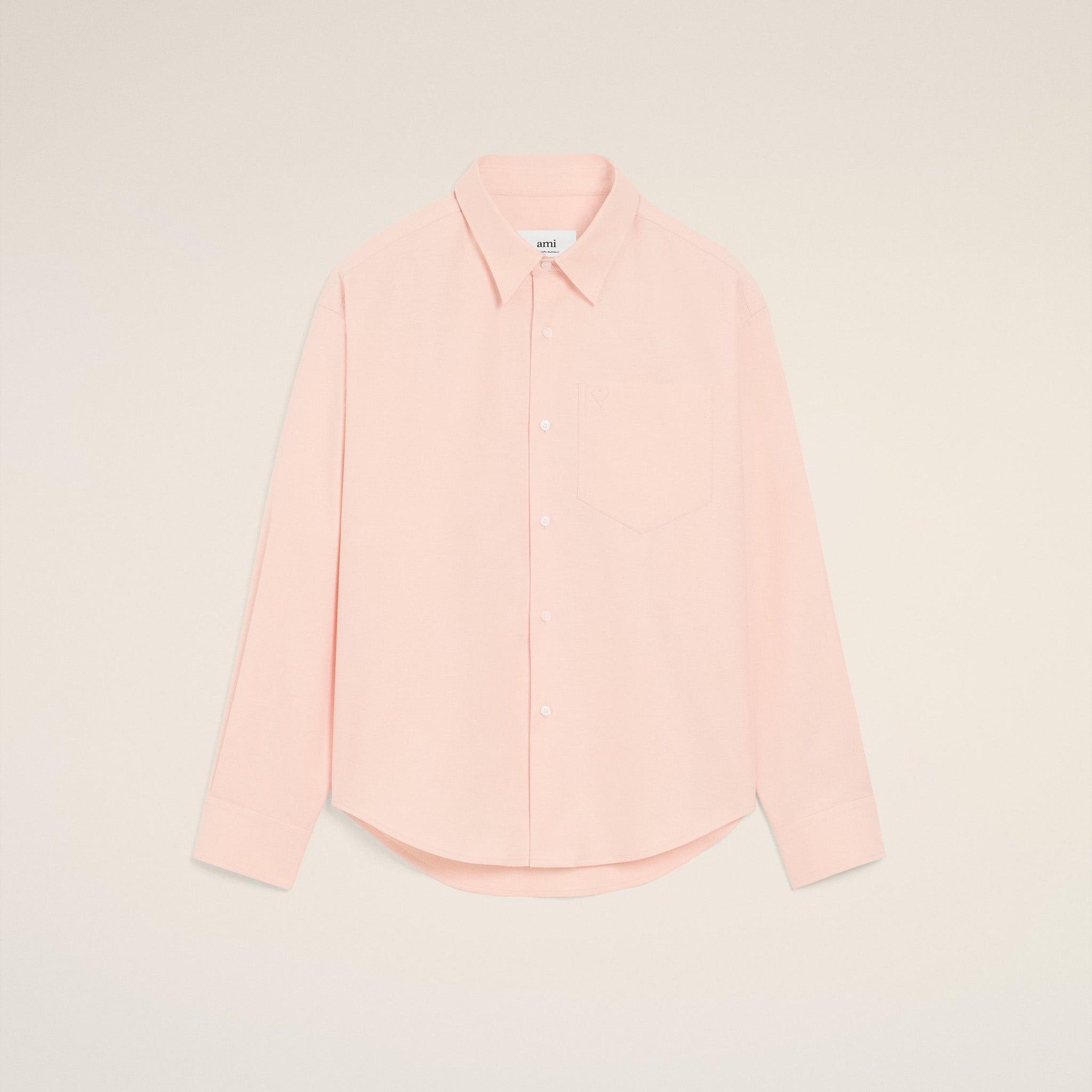 Pink Cotton Embossed Ami De Coeur Boxy Shirt