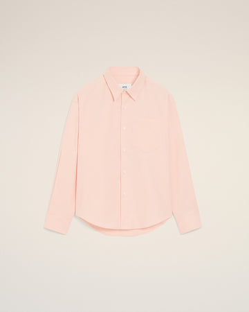 Pink Cotton Embossed Ami De Coeur Boxy Shirt