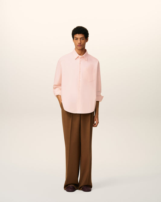 Pink Cotton Embossed Ami De Coeur Boxy Shirt