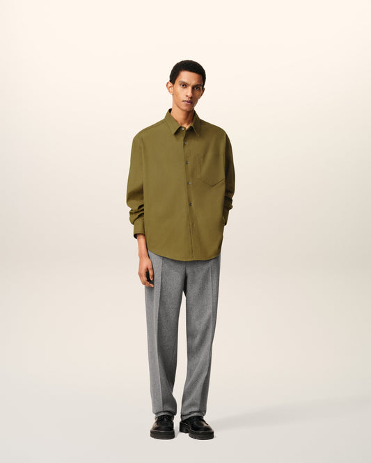 Green Cotton Embossed Ami De Coeur Boxy Shirt
