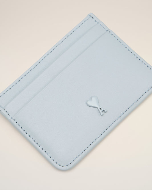 Blue Smooth Leather Ami De Coeur Card Holder