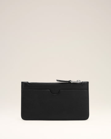 Black Smooth Leather Ami De Coeur Zipped Card Holder