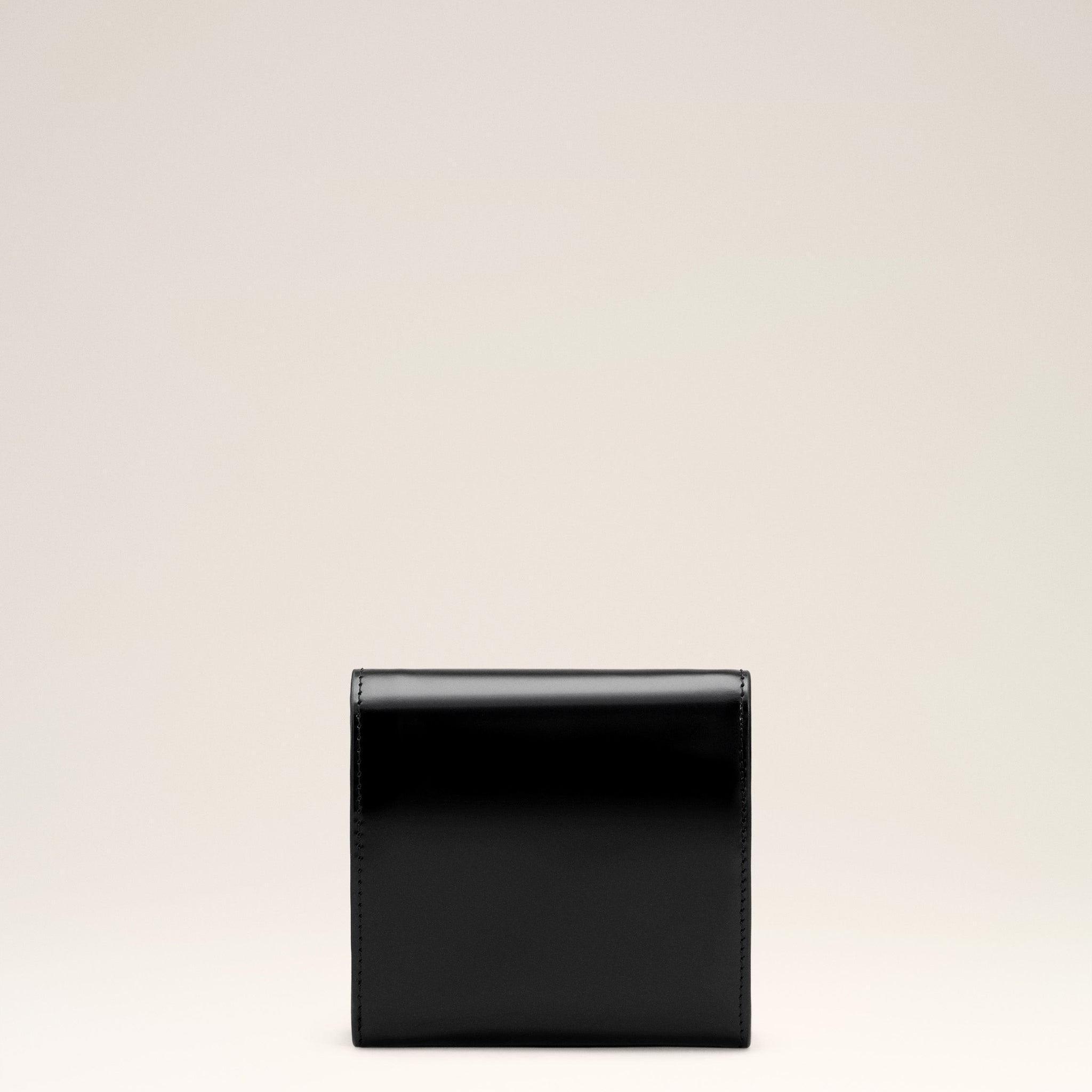 Black Glazed Leather Paris Paris Compact Wallet