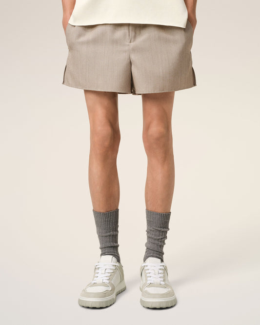 Grey Leather Low Top Walk Sneakers