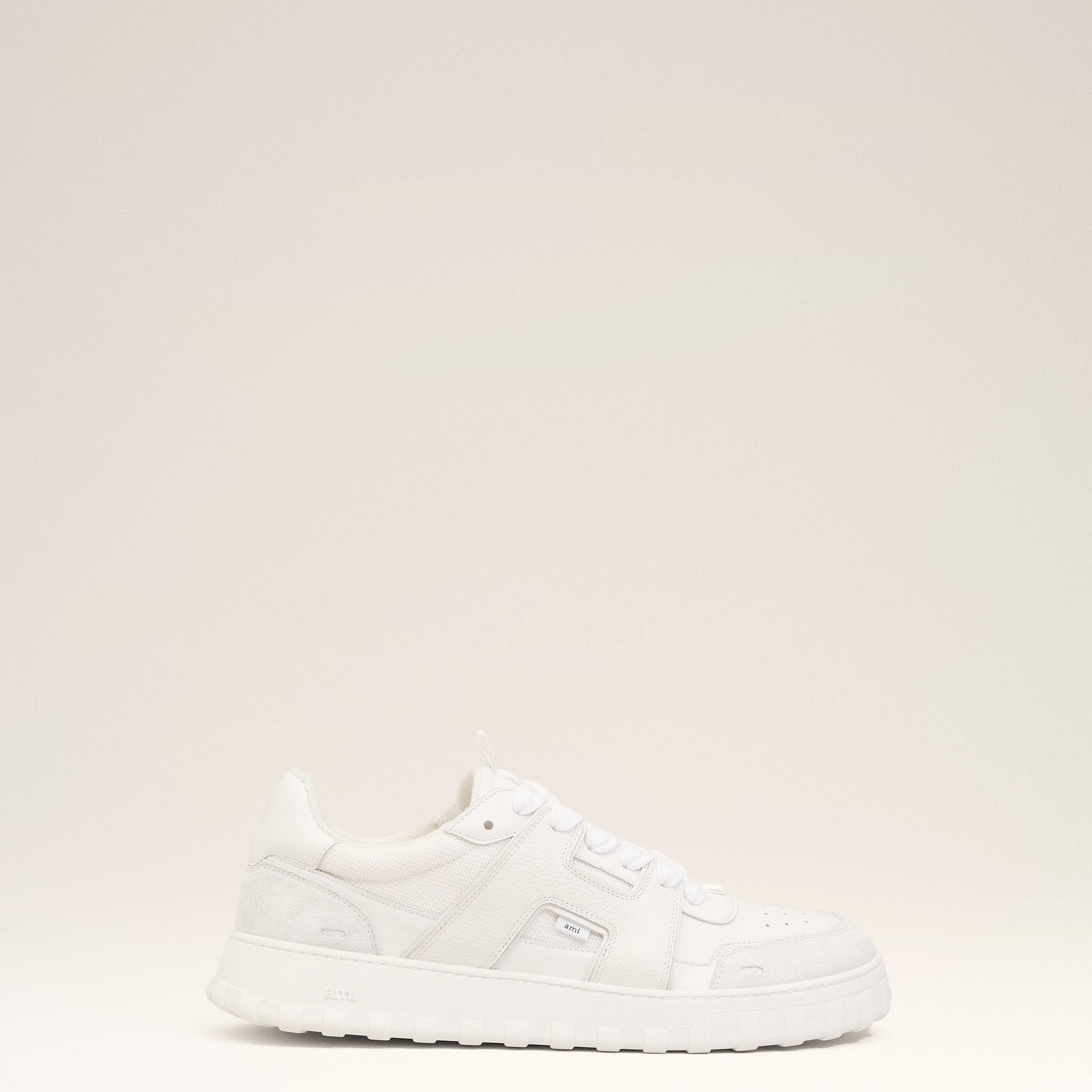 White Smooth Leather Low Top A Walk Sneakers