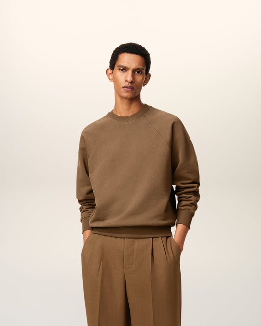 Brown Cotton Ami De Coeur Sweatshirt