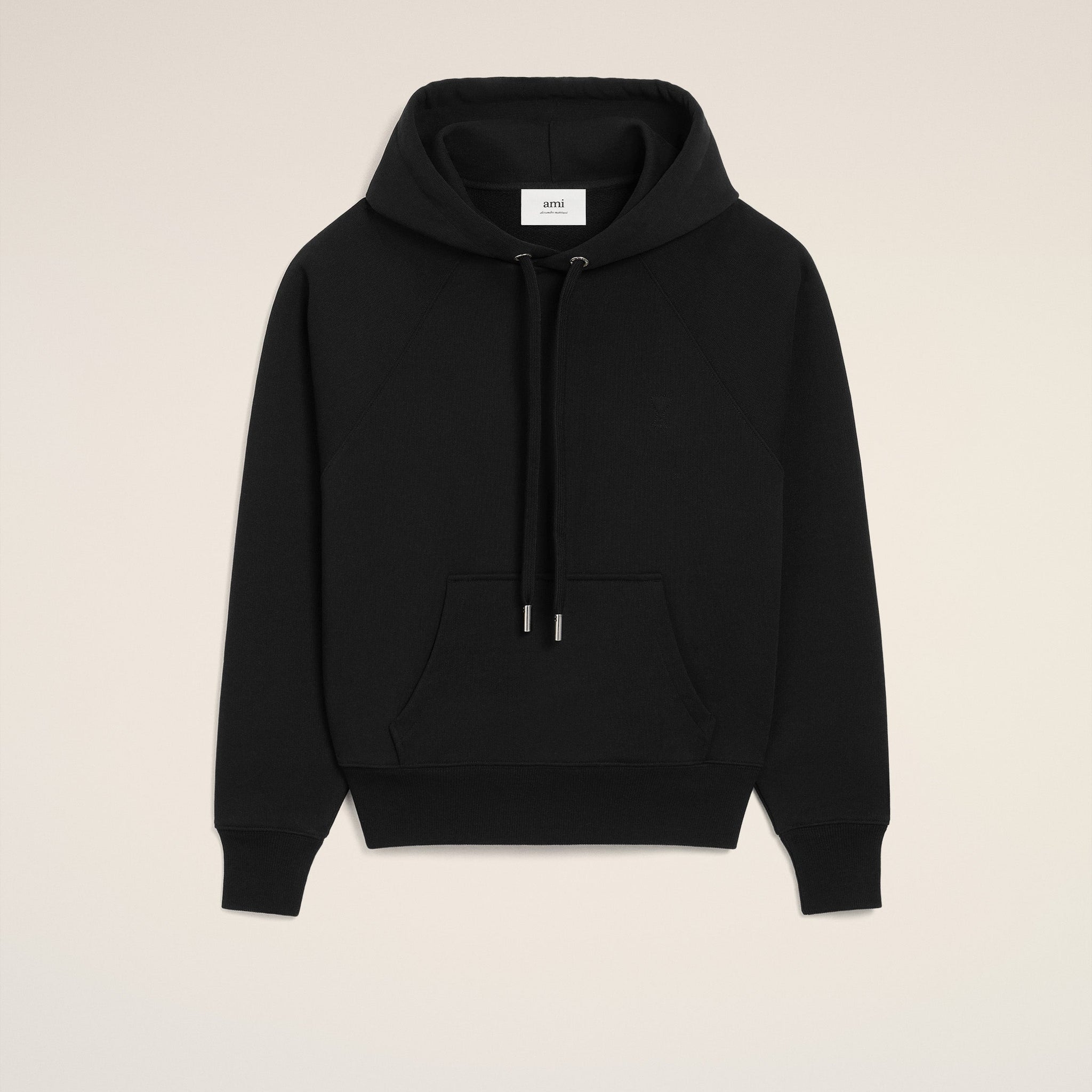 Black Cotton Ami De Coeur Hoodie