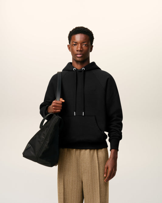 Black Cotton Ami De Coeur Hoodie