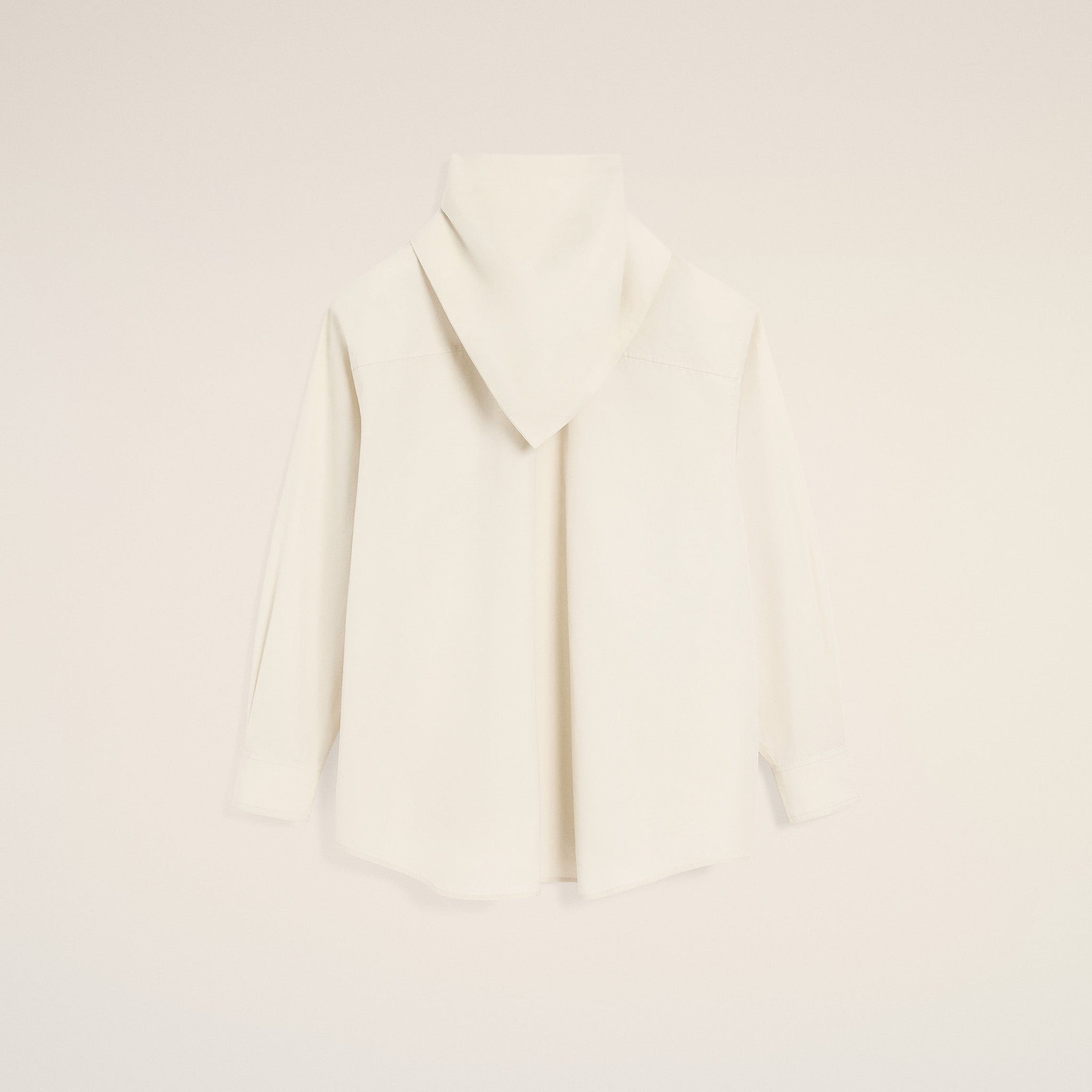 White Cotton Long Sleeves Bandana Blouse