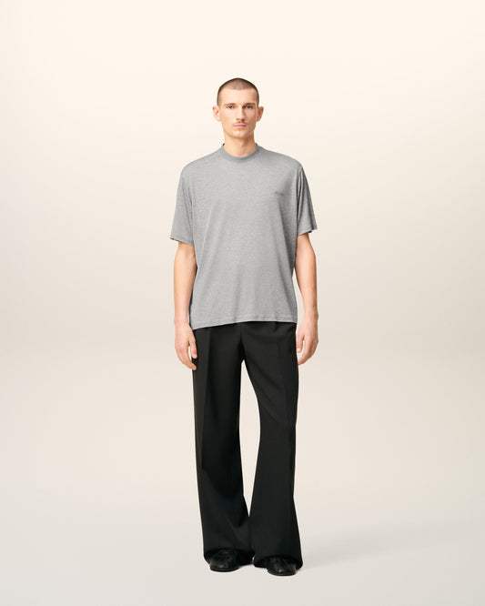 Grey Cotton Short Sleeves T-shirt